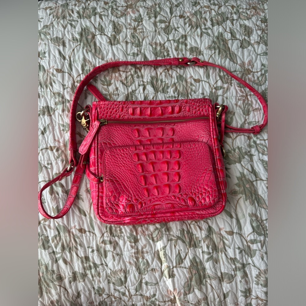 Brahmin Melbourne Cleo crossbody hot bright pink